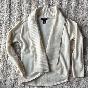 White House Black Market Cream Ribbed Cardigan